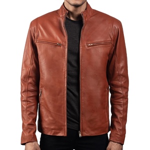 High Street 100% cuero Sherpa genuino Slim Fit Stand Collar chaqueta de invierno con viscos transpirables forro de satén cierre de cremallera - Product Image 6