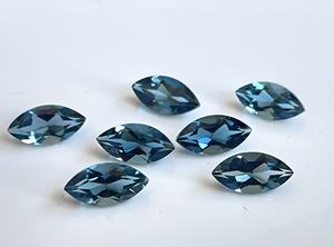 Topacio Azul Londres Natural, Corte Marquesa, de 2x4 mm a 6x12 mm, Facetado - Topacio Azul Londres Suelto, Corte Marquesa, Gema de Alta Calidad - Product Image 6