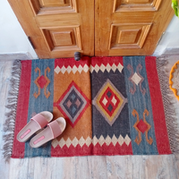 Décor à la maison fait à la main laine Jute tapis carré tressé à la main naturel Jute tapis lit chambre personnalisé paillasson dernière conception à la mode
