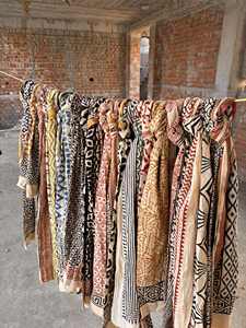 100% Cotton Sarong for Women Beach <b>Wrap</b> Scarfs Hand Made Block Printed Bagru Dabu Sarongs Pareo Scarfs Customized Sarongs - Product Image 4
