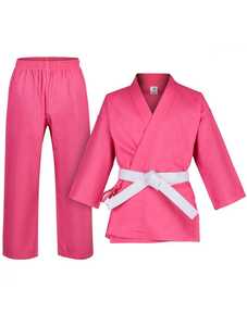 2025 Custom OEM Pink Karate Suits Martial Arts Uniforms YasinWears Adult Cotton Karate Suit Medium <b>Weight</b> Elastic <b>Trousers</b> - Product Image 5