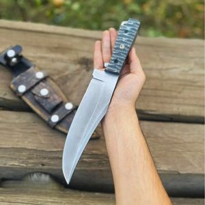 สุดยอดมีดโบวี่แบบหนีบสำหรับผู้ที่ชื่นชอบกิจกรรมกลางแจ้งด้าม Micarta สำหรับมีดล่าสัตว์ตั้งแคมป์กลางแจ้ง - Product Image 4
