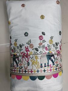 Tela antiestática de peso medio con bordado de satén Malai Premium para saris de boda Lehengas, trajes étnicos, aspecto lujoso - Product Image 6