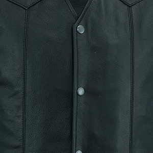 Chaleco de moto de cuero genuino de alta calidad para hombre, ropa de invierno de estilo informal con decoración de botones transpirables a prueba de viento - Product Image 6