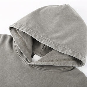 Venta al por mayor de algodón mezclado Heavyweight 425G Duty Sudadera con capucha Washed Men's Sweatshirt Oversized Men's Hoodies - Product Image 2