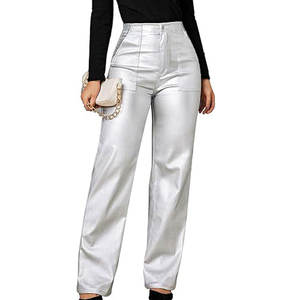 Pantalones de Cuero Duraderos para Mujer, Estilo Clásico, Ajuste Cómodo, Cuero Genuino Suave, Adecuado para Mujeres - Product Image 3