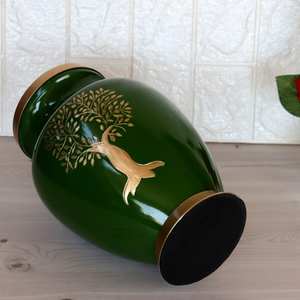 Urna de cremación de árbol verde para cenizas humanas, contenedor de metal para cenizas, urna funeraria para papá - Product Image 6