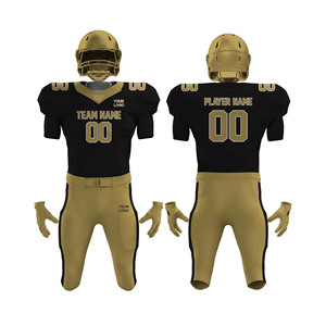 Ensemble d'uniformes de football américain sur mesure, maillots respirants avec numérotation du nom du joueur, manches courtes, taille plus - Product Image 1