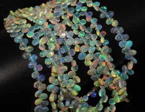 โอปอลเอธิโอเปียแท้ ประกายสีสวยงาม รูปทรงหยดน้ำ/ทรงลูกแพร์  แบบบริโอเล็ต  ลูกปัด  สีเวโล  รับรองโดยผู้ตรวจสอบบุคคลที่สาม - Product Image 3