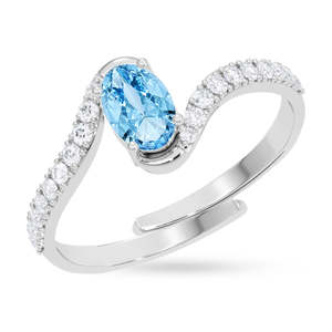 Anillos de Plata de Ley 925 de Primera Calidad para Mujer, Corte Ovalado, Topacio, Circonita, Baño de Rodio, Incrustaciones de Rodio, Joyería para Hombre - Product Image 1