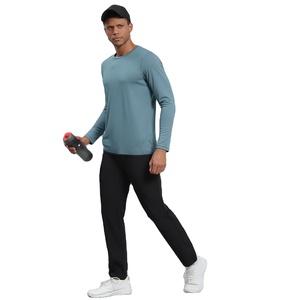 T-shirt Premium Homme Manches Longues 260g Coton Fibre de Bambou Écologique Séchage Rapide Doux Respirant Décontracté Tendance OEM Personnalisable - Product Image 5