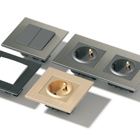 Venta de Fábrica, Interruptores y Enchufes Eléctricos LED de la UE, Interruptores y Enchufes de Pared Inteligentes, 82 mm x 155 mm