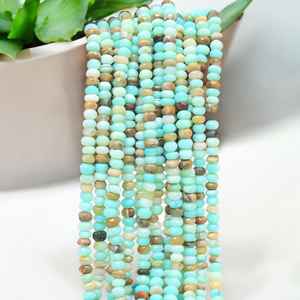 Naturel Boulder Opale Pérou Facettes Rondelle Perles 6mm 7mm Brins Lâche Pierres Précieuses Fabrication de Bijoux Matériaux En Vrac En Gros Inde - Product Image 1