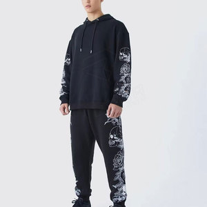 Conjuntos de Sudaderas Casuales para Hombre, Lisas, de Felpa, Lavadas con Ácido, Personalizables, 100% Algodón Ecológico, Reversibles - Product Image 1