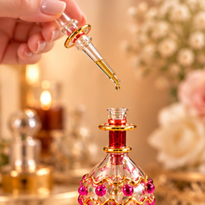 Botellas de Perfume de Vidrio de Lujo Hechas a Mano en Egipto – Botellas de Fragancia Decoradas con Joyas Doradas - Product Image 4