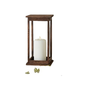 Velas de madera linterna de alta calidad elegante artesanía linternas de madera y tarros de velas proveedor mayorista - Product Image 1