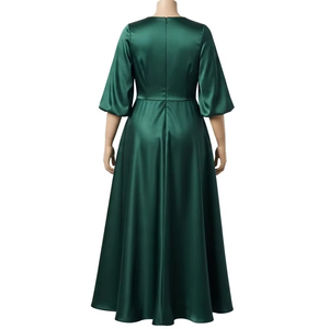 Robes en satin de grande taille pour femmes, légères, soyeuses et lisses, confortables, pour soirée, mariage, vêtements de cérémonie. - Product Image 3