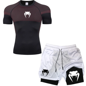 Ensemble de compression Anime Venom pour hommes, t-shirts de sport pour la salle de sport, shorts de course respirants, séchage rapide, rashguard de sport, ensemble de vêtements de sport - Product Image 4