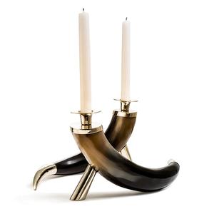 Design Buffalo Horn Candle Holder <b>Handmade</b> Shiny Polished <b>Christmas</b> Parties Decorate Horn Candle Holder - Product Image 3