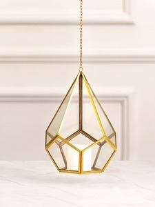 เครื่องใช้บนโต๊ะอาหารสีทองสไตล์การแขวนที่สวยงามดีไซน์เนอร์เทอราเรียมทรงเพชรการตกแต่งที่ทันสมัยเพิ่มความสง่างามและความหรูหราให้กับทุกพื้นที่ - Product Image 4