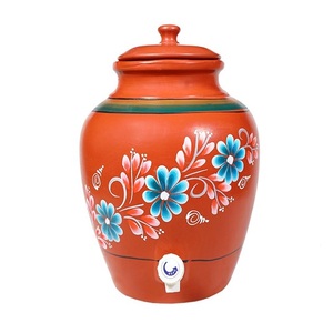 Hot Sale Decorative Terracotta <b>Water</b> <b>Dispenser</b> with Etched Tribal Patterns Unique Clay <b>Water</b> <b>Cooler</b> for Refreshment - Product Image 1