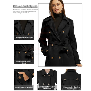 Diseño personalizado y colores de ropa de invierno para mujer Abrigos largos mejor material de lana de algodón al por mayor transpirable ajuste abrigos Casuales - Product Image 5