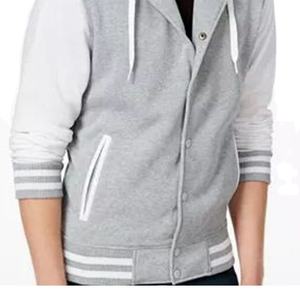 แจ็คเก็ตเบสบอลสไตล์วาร์ซิตี้ผ้าแคนวาสแบบสั่งทำสำหรับผู้ชายแฟชั่นใหม่ปี 2026 พร้อมโลโก้ด้านหน้า - Product Image 3