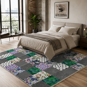 Netline Home Moonlit Linework Mid <b>Grey</b> Geometric Washable <b>Rug</b> - Product Image 3