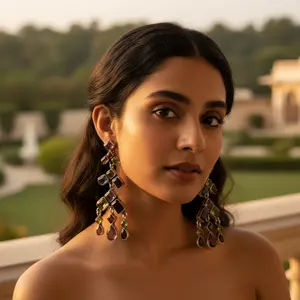 925 Silver Drop <b>Earrings</b> <b>Gold</b> Plating Vintage Style Gemstone Dangle Statement Jewelry for Women for Weddings Pearls Diamonds - Product Image 3