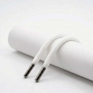 Cordón Metálico Moderno de Alta Calidad, Ecológico, Plano, Trenzado, Recubierto de Algodón, con Logotipo Personalizado, Extremos de Silicona - Product Image 4