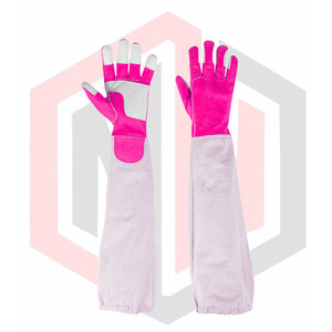 Toile épaisse en cuir de vache en peau de chèvre Manches longues Poignets élastiques Résistant à la déchirure Respirant Gants sans poudre sans silicone - Product Image 2