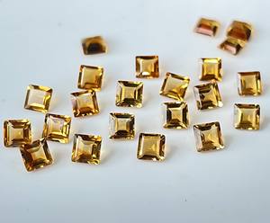 Corte cuadrado de citrino natural 7mm facetado-Piedra preciosa de corte cuadrado de citrino suelto de calidad superior - Product Image 4