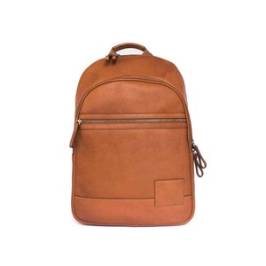 Mochila minimalista de piel auténtica, diseño elegante con bolsillo con cremallera frontal - Product Image 1