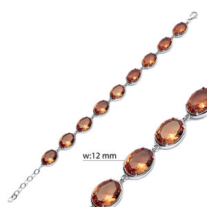 12mm Ovale Sultanite Pierre Tennis Bracelet En Gros À La Main Turc 925 Bijoux En Argent Sterling - Product Image 2