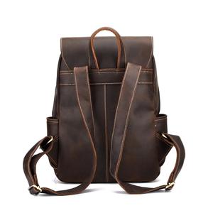 Mochila de viaje clásica hecha a mano de cuero genuino con compartimentos espaciosos - Product Image 3