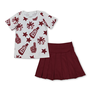 Ensemble de vêtements pour filles, jupe plissée noire, haut de sport doré OEM/ODM/RTS, vêtements pour adolescentes, vêtements pour filles, ensembles de vêtements pour enfants. - Product Image 6