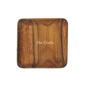 Assiette de présentation en bois de dernière génération, faite à la main, de forme carrée, pour la maison, l'hôtel, la cuisine - Product Image 4