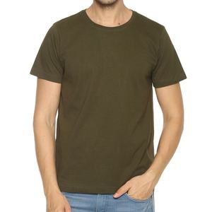 เสื้อยืดผ้าฝ้ายหวีแบบกําหนดเองสําหรับผู้ชายสีทึบคอกลมแขนสั้นพิมพ์ลายผ้าฝ้ายสีทึบ - Product Image 3