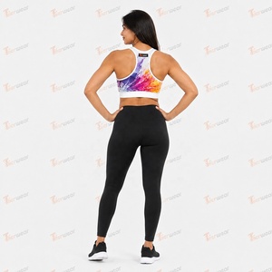 Soutien-gorge de sport imprimé par sublimation pour femmes, design personnalisé, fitness, entraînement, course à pied, yoga, vêtements de sport athlétiques - Product Image 5