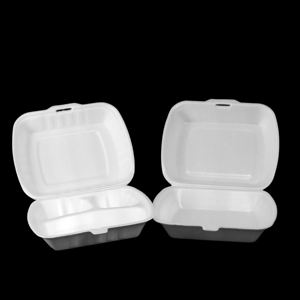กล่องใส่อาหารทำจากโฟมทรงสี่เหลี่ยมผืนผ้าแบบใช้แล้วทิ้งภาชนะใส่อาหารทำจากโฟมปลอดสารพิษพร้อมฝาบานพับสำหรับเตรียมอาหารและนำออกไป - Product Image 1