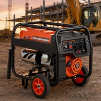 POWERVALUE Einzylinder Mini Tragbarer Benzingenerator 2,5kW Einphasig 15L Kraftstofftank 12V DC Elektrischer Start