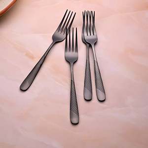 Mini Tenedores de Acero Inoxidable Color Negro Terciopelo (Juego de 4) para Cena, Fruta, Restaurante, Palillos para Comida, Material Metálico Duradero - Product Image 2