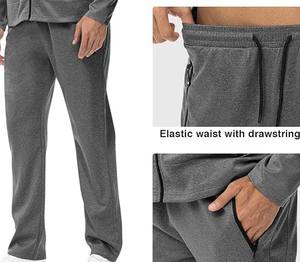 Chándal informal para hombre, chándal ligero con cremallera superior de 2 piezas, chándal con diseños personalizados, 100% algodón - Product Image 4