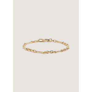 Pulsera Claire de Cadena Trenzada Chapada en Oro y Rodio de 18K con Dijes de Estilo Religioso con Diamantes, Ideal para Regalo - Product Image 1