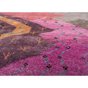 Alfombra de Lana y Seda de Bambú Anudada a Mano Freedom Manchaha Rosa Púrpura, Geométrica, 9x12, para Decoración de Sala de Estar, 10 mm - Product Image 3