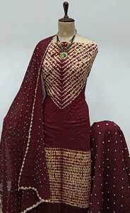 <b>Pink</b> Traditional Bandhani Silk <b>Salwar</b> <b>Kameez</b> Set Women-Ethnic Festive Party Wear Wrinkle-Free Moisture Wicking Reversible Quick - Product Image 4