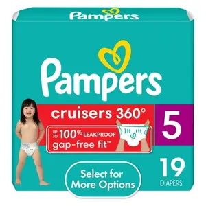 حفاضات Pampers Cruisers 360 - حجم 5، وعدد 128، حفاضات أطفال يمكن سحبه وتُستخدم لمرة واحدة، تناسب بلا فارق