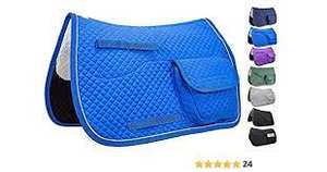 Seasonal Wholesale <b>Cheap</b> Price Australian Eco-Friendly Polycotton Quilted Comfortable Pocket Purple Color Saddle <b>Pad</b> Customize - Product Image 3