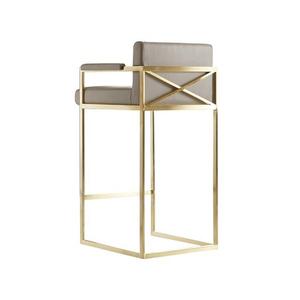 Silla de Cuero y Metal Color Dorado con Asiento Cómodo, Silla Decorativa de la Mejor Calidad a los Precios Más Bajos - Product Image 2