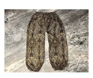 Sarouel bohème en soie pour femme, pantalon large en soie à imprimé floral, pantalon en soie pure 100%, pantalon de yoga en soie Boho Hippie, - Product Image 5